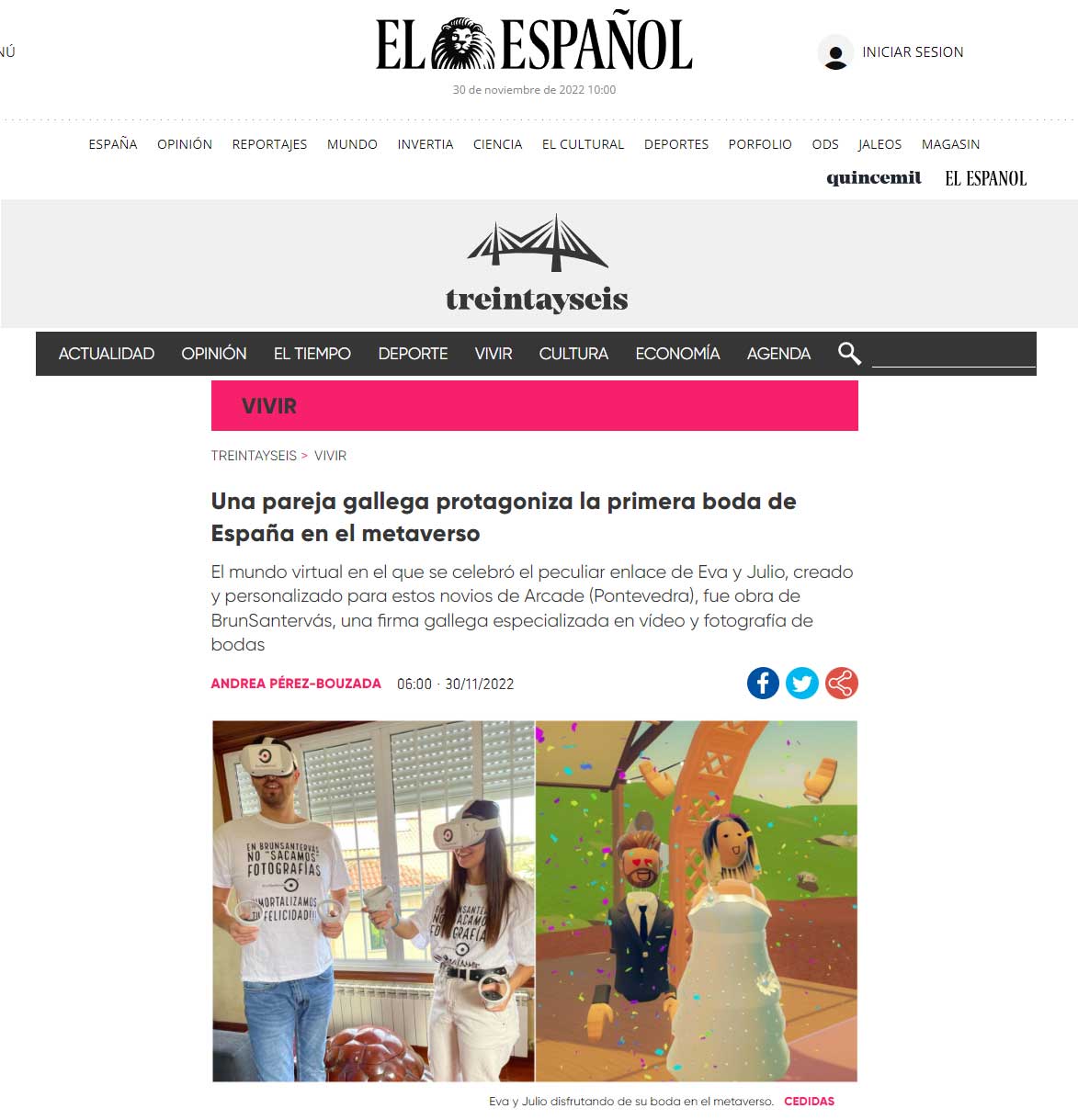 Boda en el MetaVerso en El Español